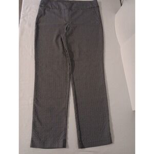 Hillary Radley Pull On Pants Women's Sz. L Black/White Checked Dressy Stretch...